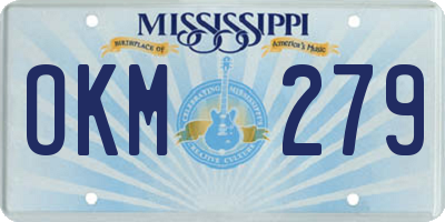 MS license plate OKM279