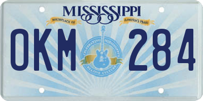MS license plate OKM284