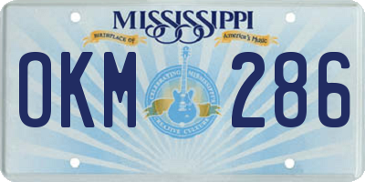 MS license plate OKM286