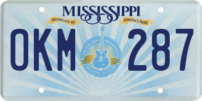 MS license plate OKM287