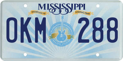 MS license plate OKM288