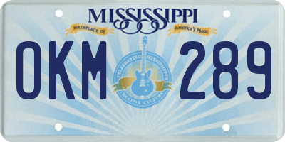 MS license plate OKM289