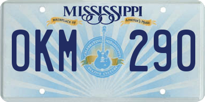 MS license plate OKM290