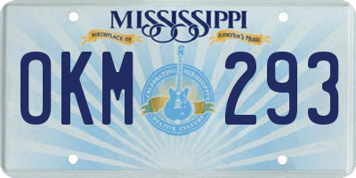 MS license plate OKM293
