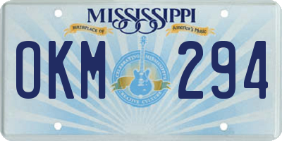 MS license plate OKM294