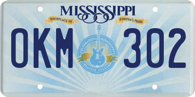 MS license plate OKM302