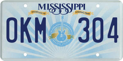 MS license plate OKM304