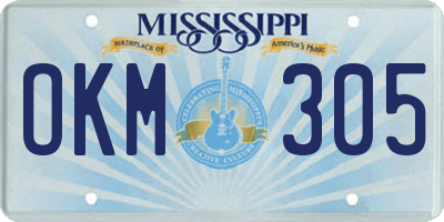 MS license plate OKM305