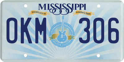 MS license plate OKM306