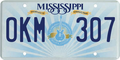 MS license plate OKM307