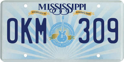 MS license plate OKM309