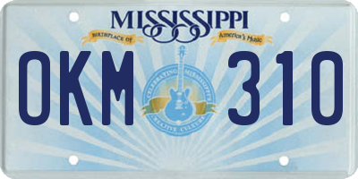 MS license plate OKM310