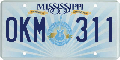 MS license plate OKM311