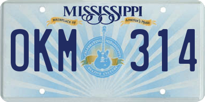 MS license plate OKM314