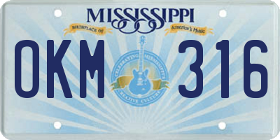 MS license plate OKM316