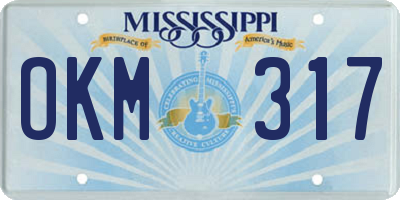 MS license plate OKM317