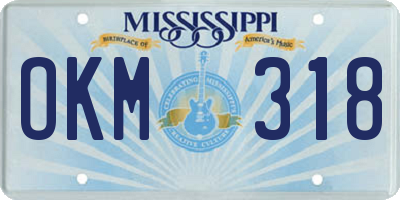 MS license plate OKM318