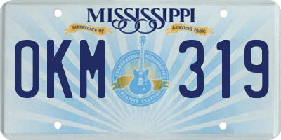 MS license plate OKM319