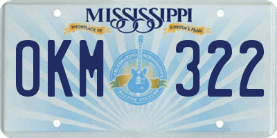 MS license plate OKM322