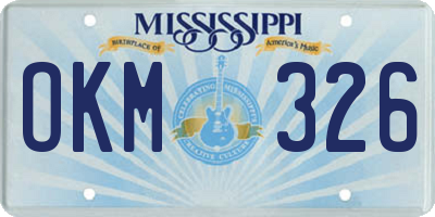 MS license plate OKM326