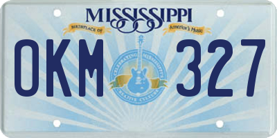 MS license plate OKM327