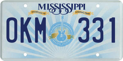 MS license plate OKM331