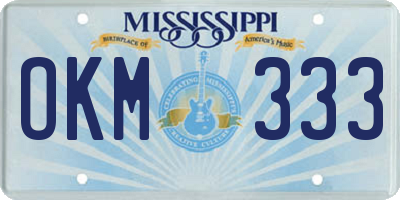 MS license plate OKM333