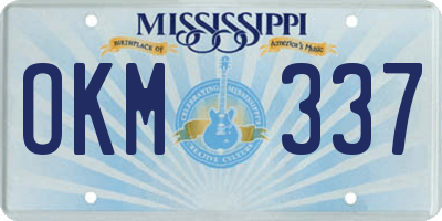 MS license plate OKM337