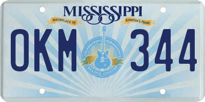 MS license plate OKM344