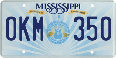 MS license plate OKM350