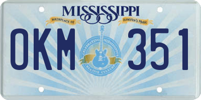 MS license plate OKM351