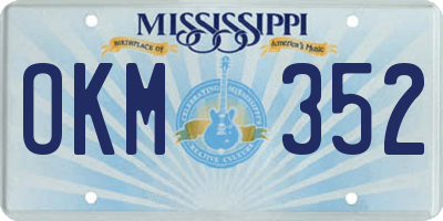 MS license plate OKM352