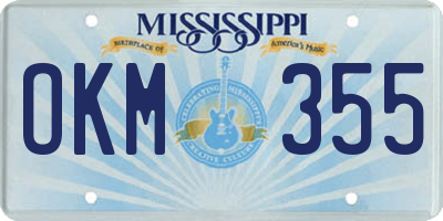 MS license plate OKM355
