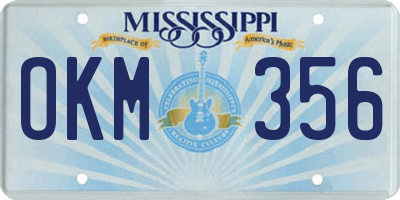 MS license plate OKM356