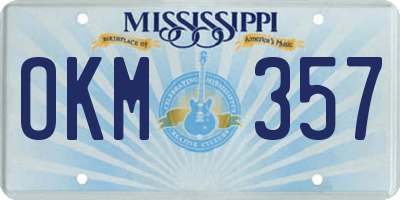 MS license plate OKM357