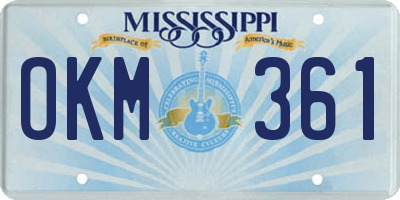 MS license plate OKM361