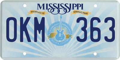 MS license plate OKM363