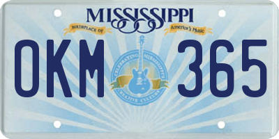 MS license plate OKM365