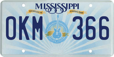 MS license plate OKM366