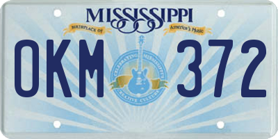 MS license plate OKM372