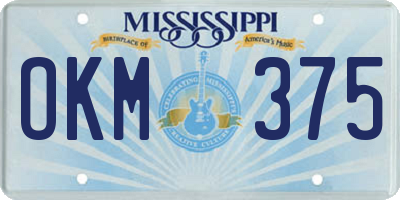 MS license plate OKM375
