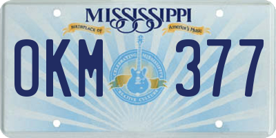 MS license plate OKM377