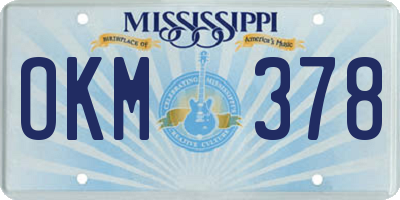 MS license plate OKM378