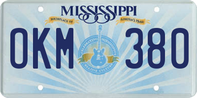 MS license plate OKM380