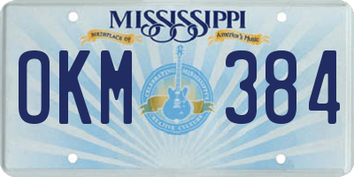MS license plate OKM384