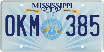 MS license plate OKM385
