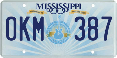 MS license plate OKM387