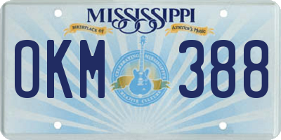 MS license plate OKM388