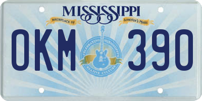 MS license plate OKM390