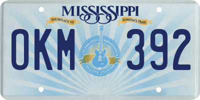 MS license plate OKM392